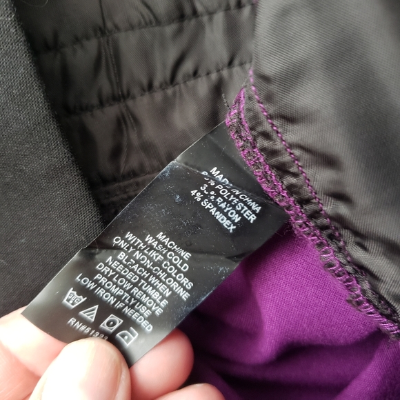 Vince Camuto Tuxedo Pants Purple Black Color Block Pants size 4 Career Wear - Picture 5 of 8